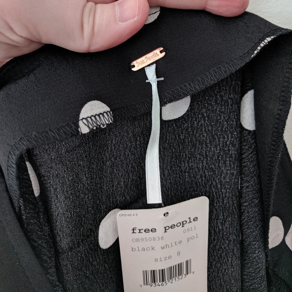 NWT Free People Black Retro Love Midi Skirt - Picture 5 of 7